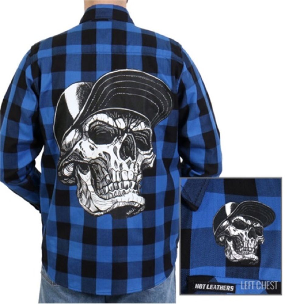 Riders Long Sleeve Flannel with Snap Back Skull
